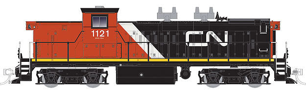 GMD-1 4-Axle 1100 Series Version w/Sound & DCC -- Canadian National #1160 (North America, black, red, white Stripe, Noodle Log