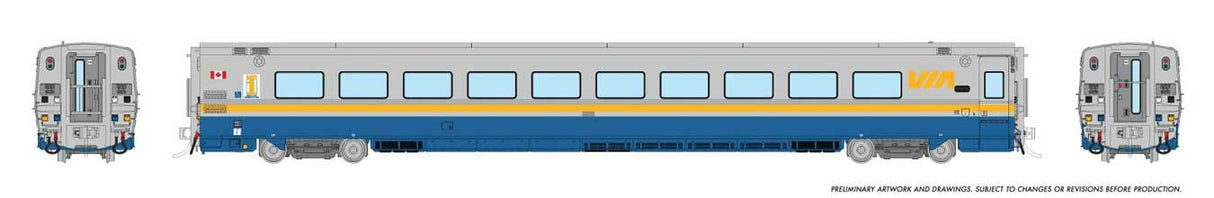 LRC Club Lounge - Lighted - Ready to Run -- VIA Rail Canada #3451 (As-Delivered, blue, gray, yellow)