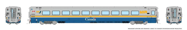 LRC Club Lounge - Lighted - Ready to Run -- VIA Rail Canada #3461 (VIA1 Canada Scheme, blue, gray, yellow)