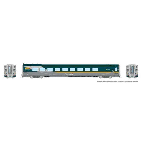 LRC Club Lounge - Lighted - Ready to Run -- VIA Rail Canada #3456 (Renaissance Scheme, green, gray, yellow)
