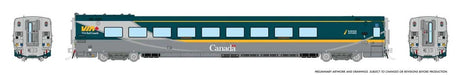 LRC Club Lounge - Lighted - Ready to Run -- VIA Rail Canada #3467 (Renaissance Scheme, green, gray, yellow)