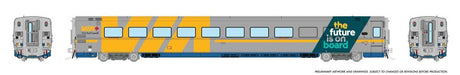 LRC Coach - Lighted - Ready to Run -- VIA Rail Canada #3352 (gray, yellow, black, Future is on Board Slogan)