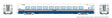 LRC Coach - Lighted - Ready to Run -- Amtrak #43 (Phase III, white, blue, red)