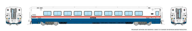 LRC Coach - Lighted - Ready to Run -- Amtrak #43 (Phase III, white, blue, red)