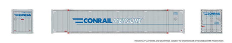 53' High-Cube Container 2-Pack - Ready to Run -- Conrail (Mercury Scheme, gray, blue, white)-1