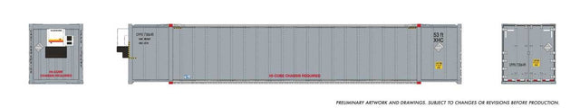 53' High-Cube Container w/Reefer Unit 2-Pack - Ready to Run -- Canadian Pacific CPPU (gray, red, Data Only)-1
