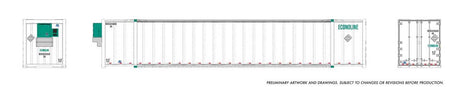 53' High-Cube Container w/Reefer Unit 2-Pack - Ready to Run -- Maritime-Ontario (Econoline, white, green)-1