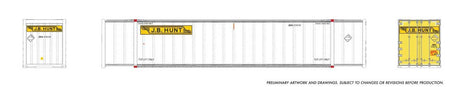 53' High-Cube Container 2-Pack - Ready to Run -- JB Hunt (Early, white, yellow, black)-1