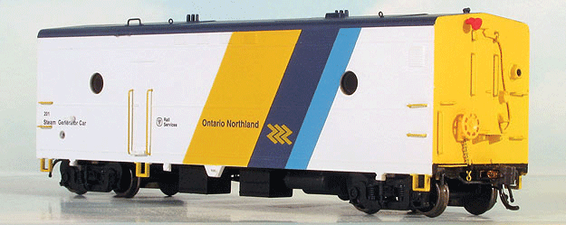 Steam Generator Car - Ready to Run - Super Continental Line(TM) -- Ontario Northland #200 (white, yellow, blue, black)