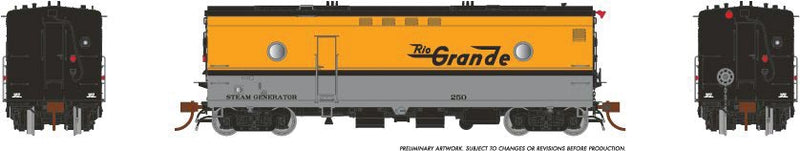 Steam Heater - Generator Car - Sound and DCC - Ready to Run -- Denver & Rio Grande Western 252 (Aspen Gold, silver, black, Flying Grande)