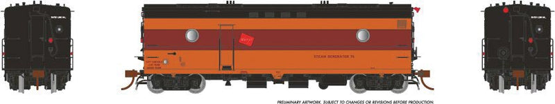 Steam Heater - Generator Car - Sound and DCC - Ready to Run -- Milwaukee Road 77 (1950 Scheme, orange, maroon)