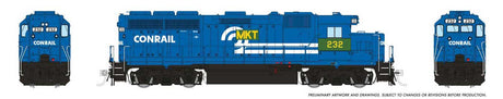 EMD GP40 - Sound and DCC -- Missouri-Kansas-Texas #232 (Ex-CR Patch, blue, white, green, yellow)-1