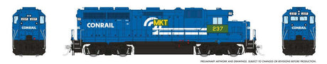 EMD GP40 - Sound and DCC -- Missouri-Kansas-Texas #237 (Ex-CR Patch, blue, white, green, yellow)-1