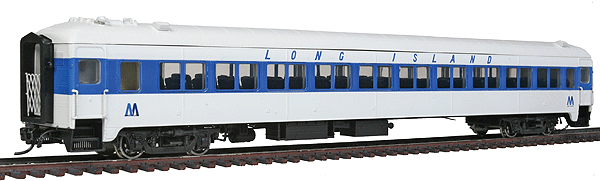 P-S Osgood-Bradley Lightweight 10-Window Coach Single Car- Ready to Run -- Long Island Rail Road No Number (gray, blue, MTA Logo)
