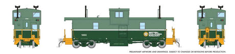 Squamish Caboose - Ready to Run -- British Columbia Railway #1866  (2-Tone Green, Late Dogwood Logo)-1