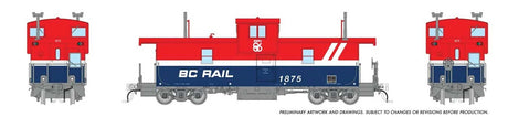 Squamish Caboose - Ready to Run -- BC Rail #1875  (Hockey Stick, red, white, blue)-1