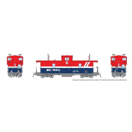 Squamish Caboose - Ready to Run -- BC Rail #1879  (Hockey Stick, red, white, blue)-1