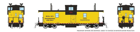 Squamish Caboose - Ready to Run -- Canadian National BCOL #1873 (MOW yellow, black, Crew Transport)-2