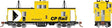CP Angus Shops Caboose - Ready to Run -- Canadian Pacific #434486 (yellow, black, white; Multimark)