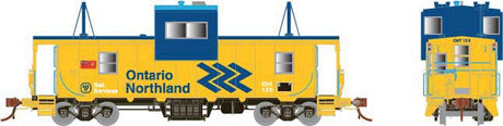 CP Angus Shops Caboose - Ready to Run -- Ontario Northland #122 (yellow, blue; Chevron Logo)