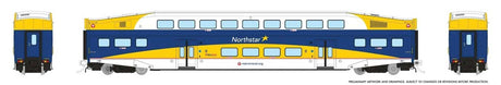 Bi-Level Commuter Coach - Ready to Run -- Northstar #704 (blue, white, yellow)-1