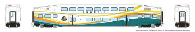 Bi-Level Commuter Coach - Ready to Run -- Sunrail #3005 (white, green, blue, orange, yellow)