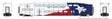 Bi-Level Commuter Coach - Ready to Run -- Trinity Rail Express TRE #1055 (white, blue, red)