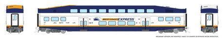 Bi-Level Commuter Coach - Ready to Run -- West Coast Express #404 (white, blue,  yellow)