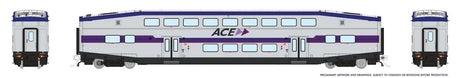 CEM Bi-Level Commuter Coach - Ready to Run -- Altamont Commuter Express ACE #3228 (2020s, silver, blue)