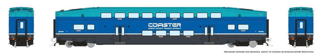 CEM Bi-Level Commuter Coach - Ready to Run -- Coaster #42106 (2020s, blue, teal, black)