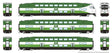 CEM Bi-Level Commuter 2 Coach and Cab Car Set - Ready to Run -- GO Transit Set #1 Cab #302 Coach 4505, 4004 (Metrolinx Scheme, green, white)
