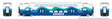 CEM Bi-Level Commuter Coach - Ready to Run -- Coaster Set #423 (white, blue, teal)