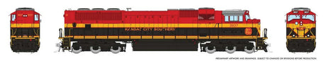 EMD SD70MACe Rebuild - Sound and DCC -- Kansas City Southern #3937 (Southern Belle, red, black, yellow)-1