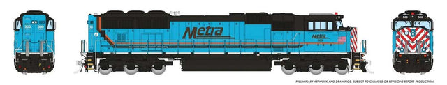 EMD SD70MACH - Sound and DCC -- Metra #500 (RTA Tribute, light blue, black, red, white)-1