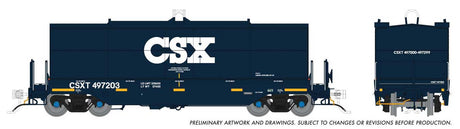 Greenbrier Transverse Coil Car 6-Pack - Ready to Run -- CSX Set #1 (blue, white)-2