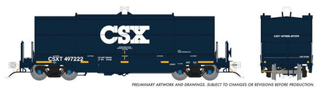 Greenbrier Transverse Coil Car - Ready to Run -- CSX Set #2 (blue, white)-1