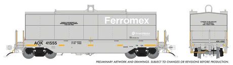 Greenbrier Transverse Coil Car 6-Pack - Ready to Run -- Ferromex AOK Set #1 (gray, white, yellow conspicuity marks)-1