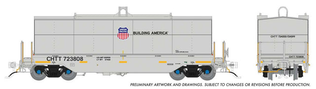 Greenbrier Transverse Coil Car 6-Pack - Ready to Run -- Union Pacific CHTT Set #1 (gray, black, yellow conspicuity marks)-1