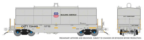 Greenbrier Transverse Coil Car 6-Pack - Ready to Run -- Union Pacific CHTT Set #2 (gray, black, yellow conspicuity marks)-1