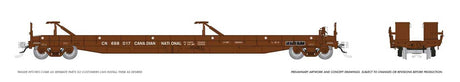Vancouver Iron Works Piggyback Flatcar 6-Pack - Ready to Run -- Canadian National Random from Set #3 (Boxcar Red)-1