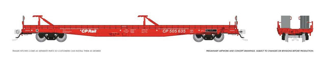 Marine Industries Piggyback Flatcar 6-Pack - Ready to Run -- Canadian Pacific Random from Set #3 (Action Red)-1