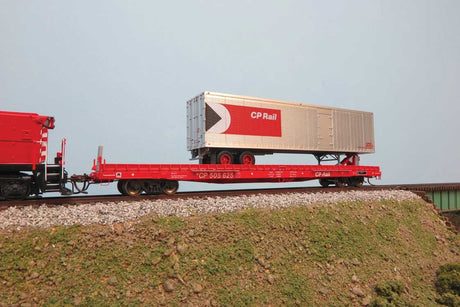 Marine Industries Piggyback Flatcar w/45' Trailer 6-Pack - Ready to Run -- Canadian Pacific Set #2 (Action Red)-1