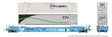 53' Husky-Stack Well Car w/2 Containers - Ready to Run -- RPDX  #654685 (Prostate Cancer Awareness, blue)-1