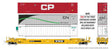 53' Husky-Stack Well Car w/2 Containers - Ready to Run -- TTX (As-Delivered, yellow, black)-1