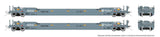 53' Husky-Stack Well Car Only 2-Pack - Ready to Run -- Ferromex (gray, white)-1