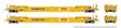 53' Husky-Stack Well Car Only 2-Pack - Ready to Run -- TTX (Patched, yellow, black, red Logo)-1