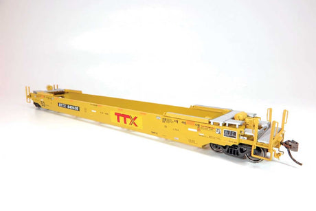 53' Husky-Stack Well Car Only 2-Pack - Ready to Run -- TTX (Patched, yellow, black, red Logo)-2