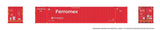 53' Outside-Braced/Corrugated Container 2-Pack - Ready to Run -- Ferromex (red, white)-1