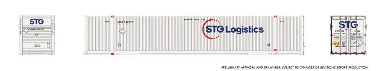 53' Outside-Braced/Corrugated Container 2-Pack - Ready to Run -- STG Logistics (white, blue, red)-1