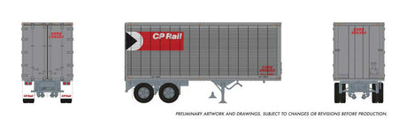 26' Can-Car Dry Van Trailer - Assembled -- Canadian Pacific #268322 (silver, red, white, black, Multimark Logo)-1
